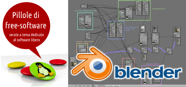 Locandina della serata su Blender e i nodi